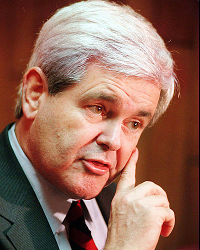 House Speaker Newt Gingrich (R–Ga.), speaks to supporters Oct. 20, 1995, in San Diego.